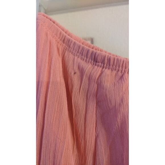 Chiffon Pink Coral Midi Skirt with Liner, Size 16 - Picture 3 of 9
